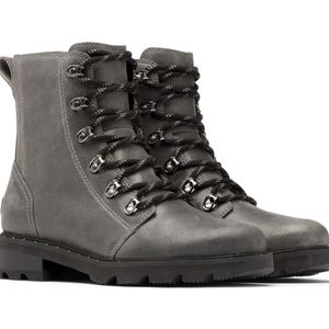 Sorel Lennox leather combat boots gray 10